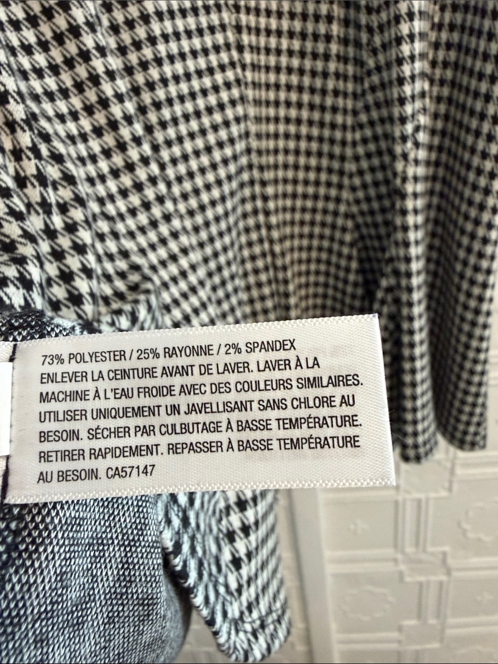 Merona Black & White Houndstooth Cap Sleeve Dress Size L - Picture 6 of 7
